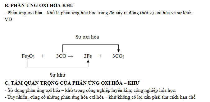 Đặc điểm của phản ứng oxi hoá khử